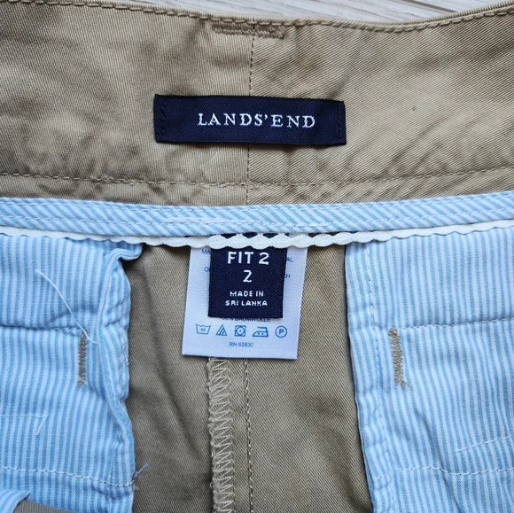 Lands End Walnut Tan Fit 2 Chino 7 Inch Shorts Womens 2 Baumwolle Cotton Nwt - Picture 4 of 11